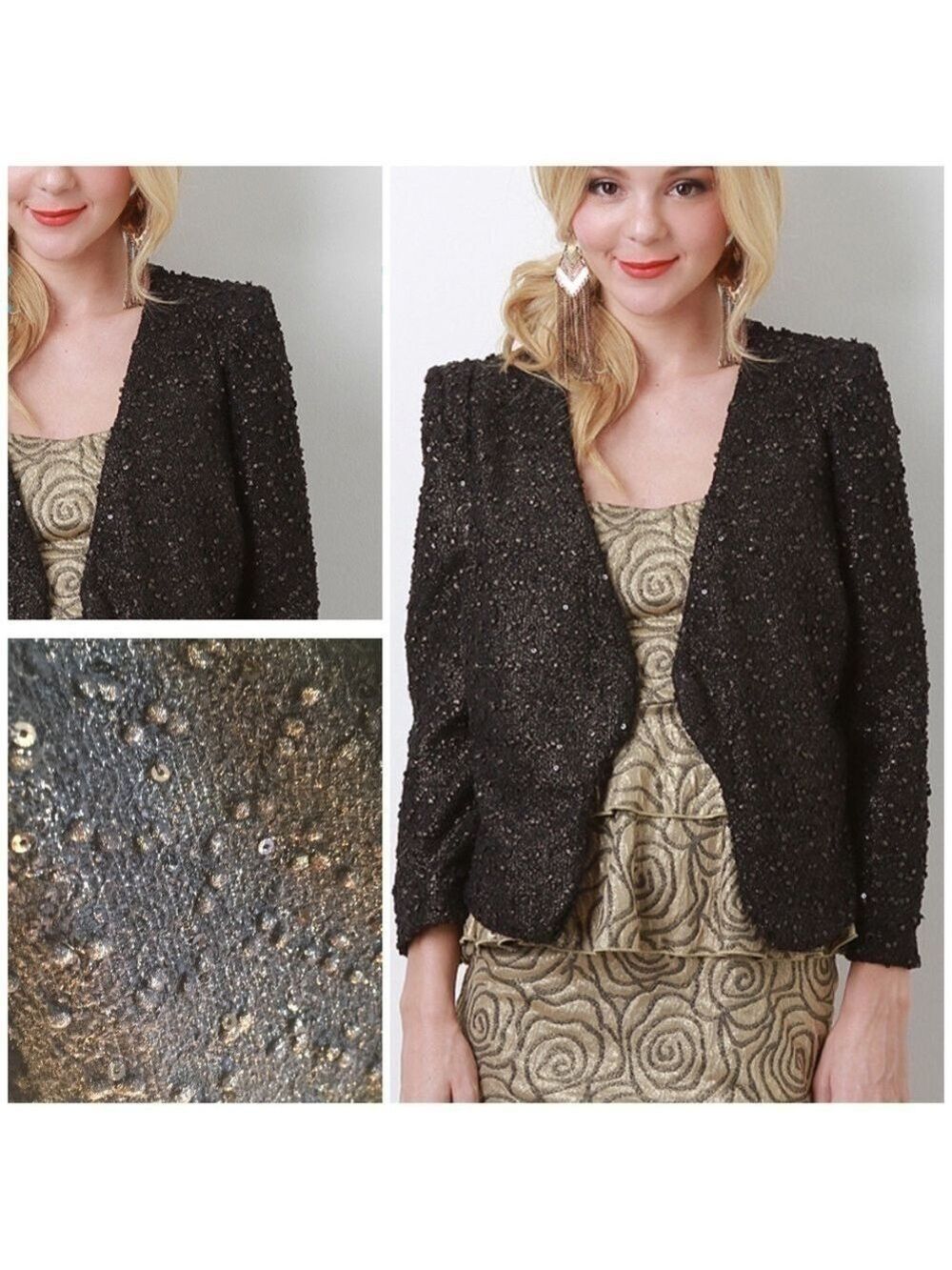 New Double Zero Black Blazer with Sequins